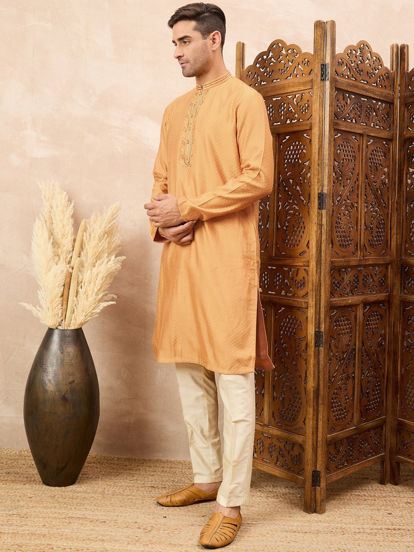 Orange Kurta Pyjama Set