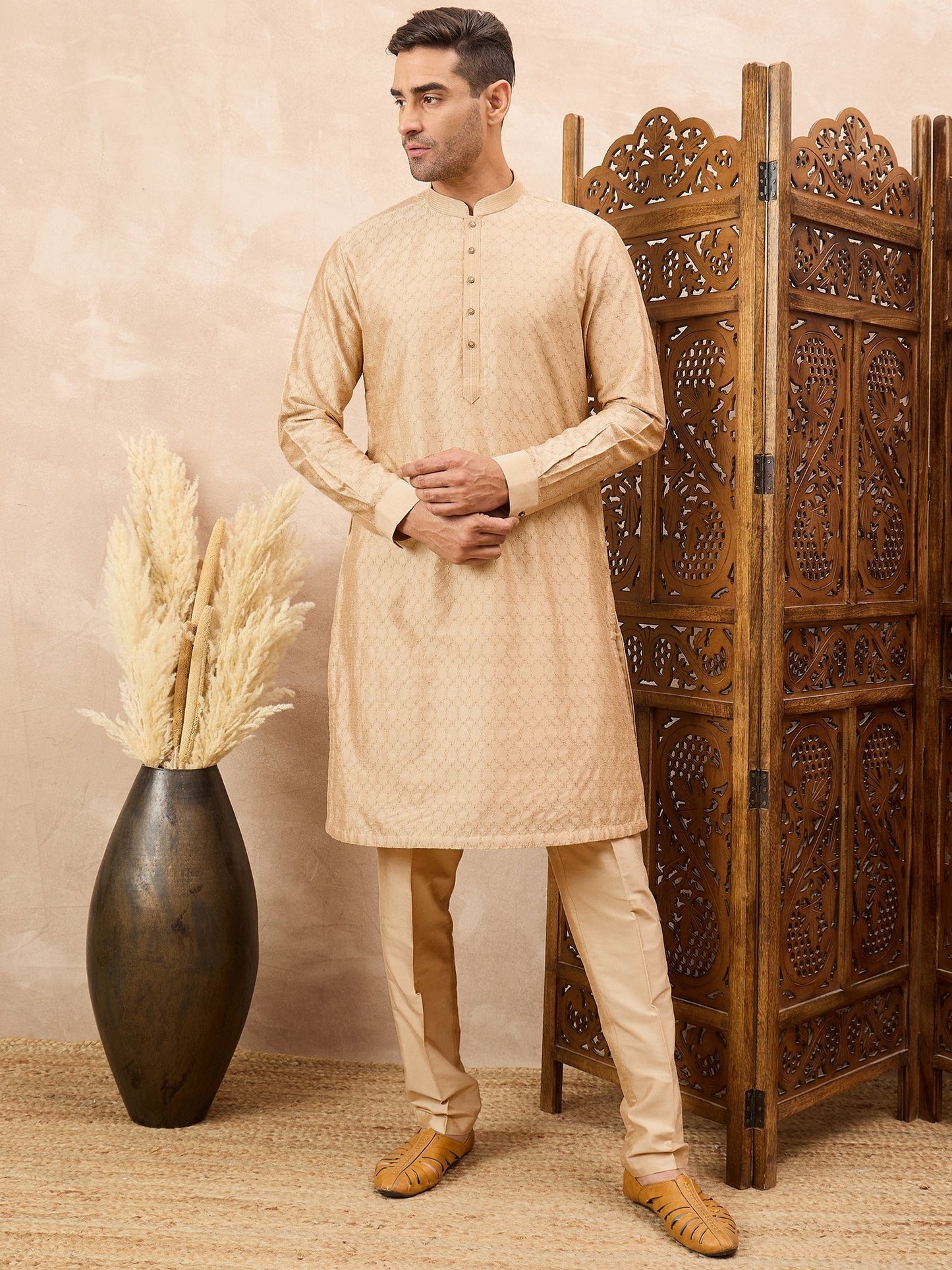 Champagne Gold Kurta Pyjama Set