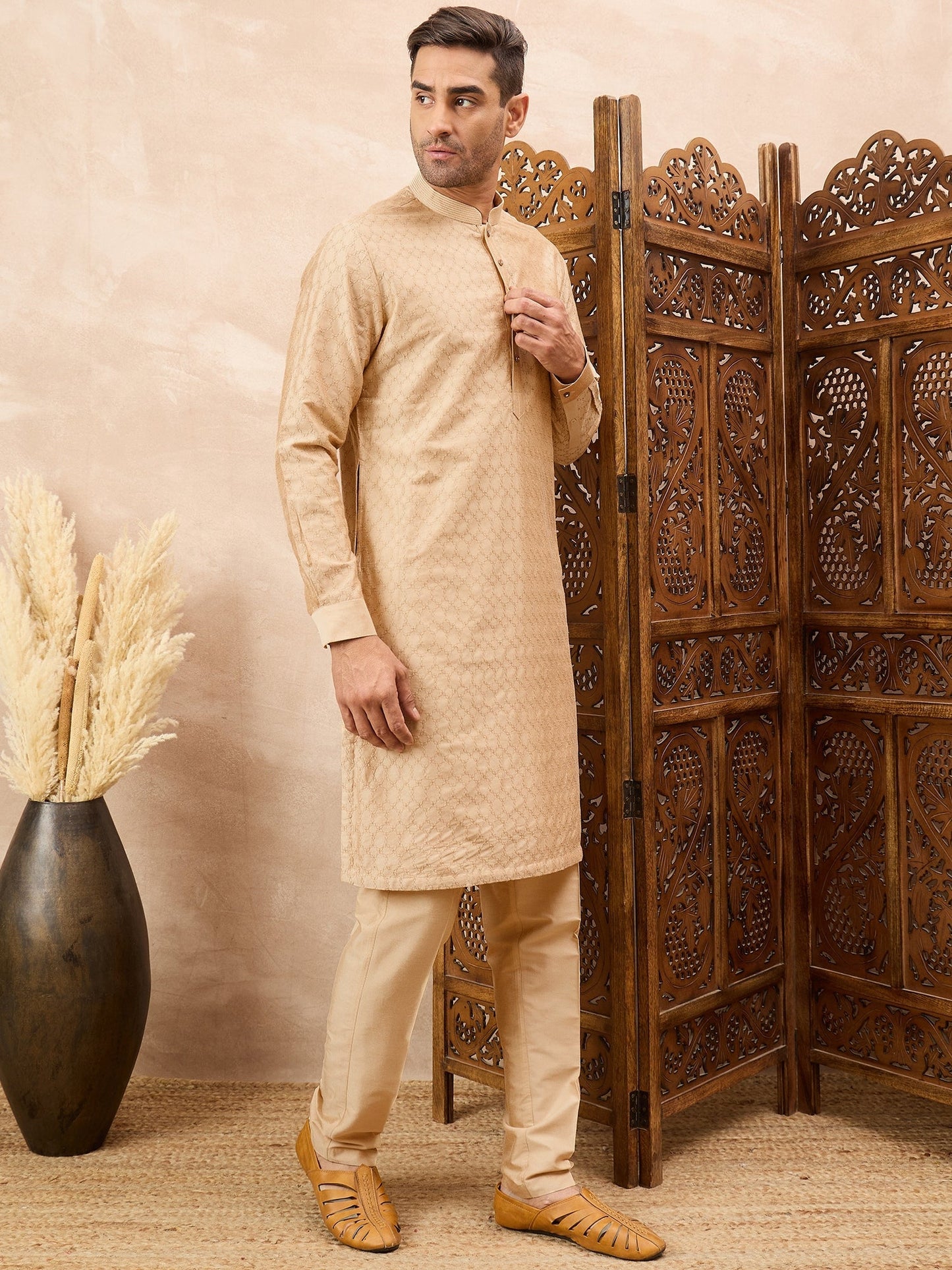 Champagne Gold Kurta Pyjama Set