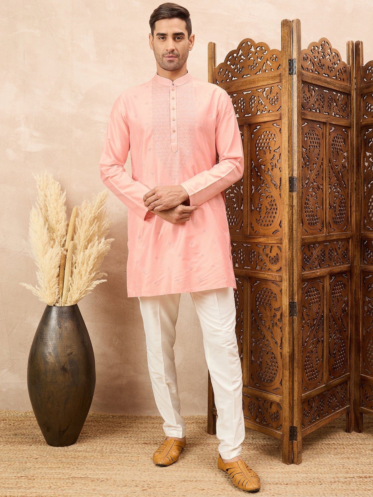 Peach Kurta Pyjama Set