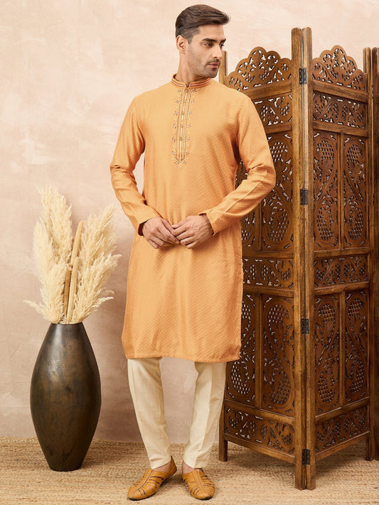 Orange Kurta Pyjama Set