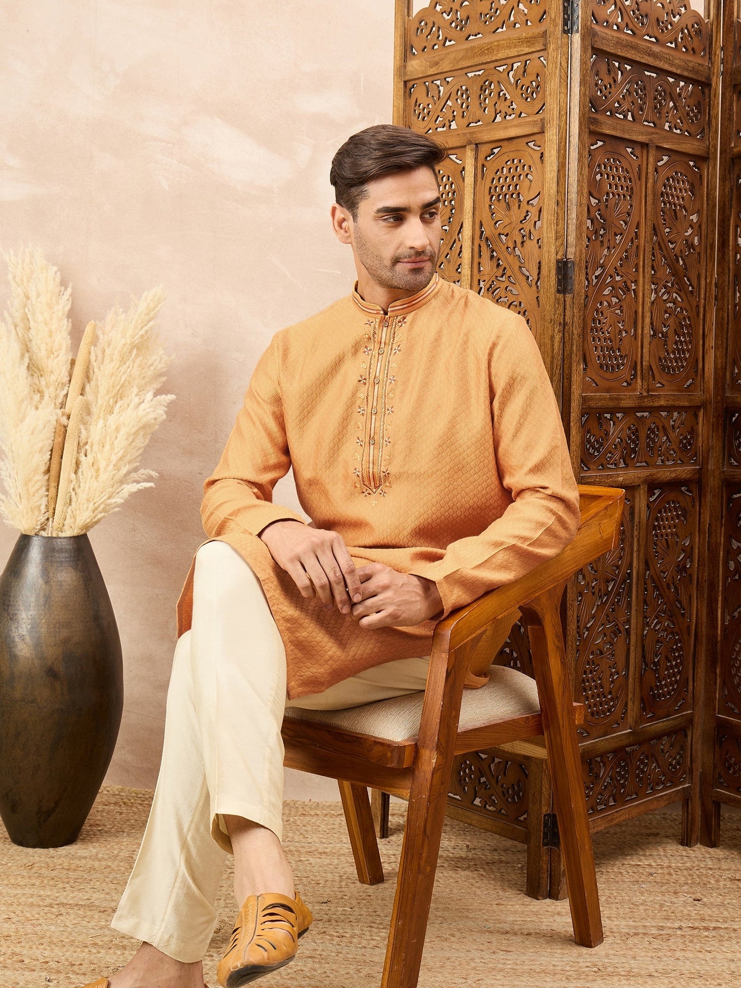 Orange Kurta Pyjama Set