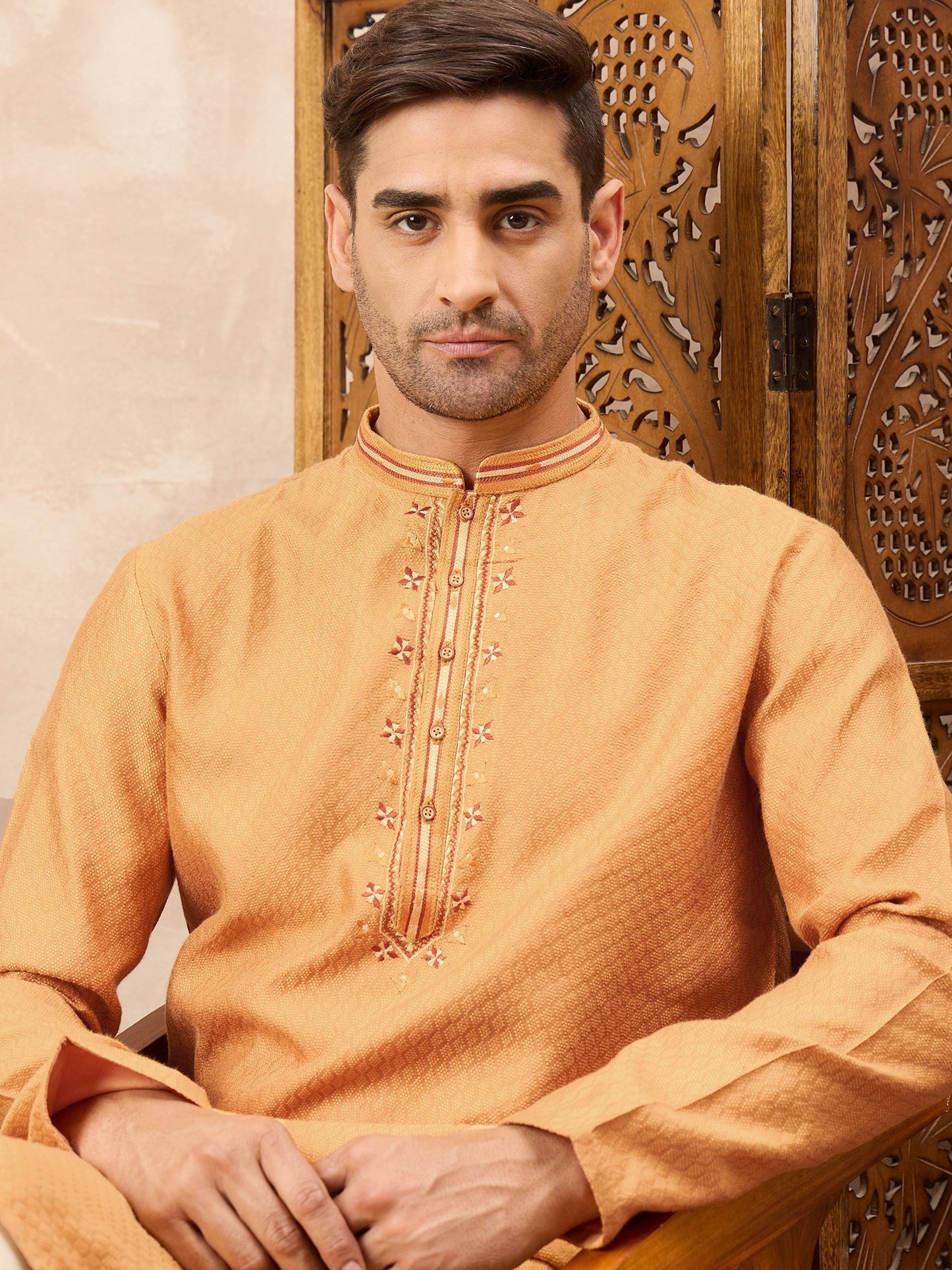 Orange Kurta Pyjama Set