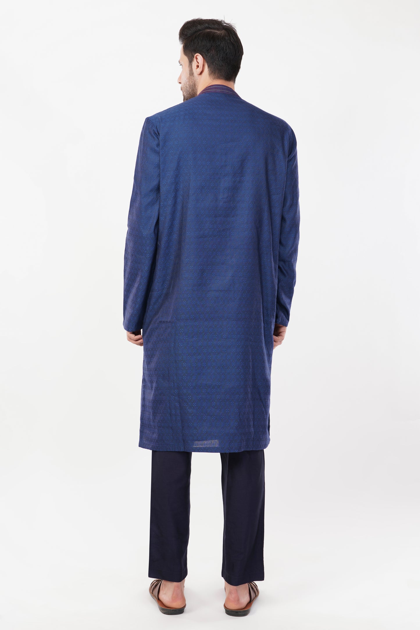 Classic Navy Resham Embroidered Kurta Set