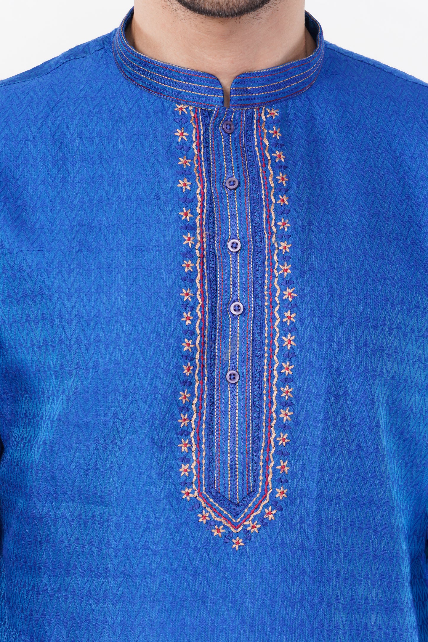 Royal Blue Reyon Blend Kurta Set